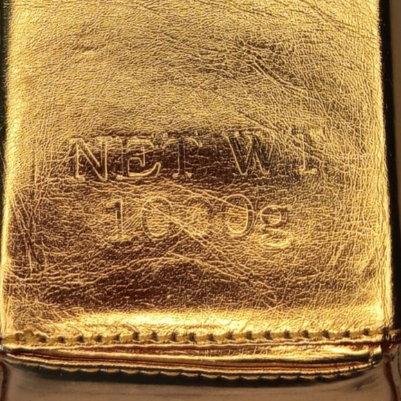 Gold Bar Purse Wristlet Clutch with Red Interior - Picture 9 of 12